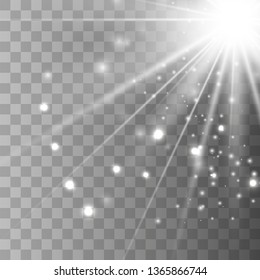 Glowing sunlight isolated on transparent background. Vector eps10