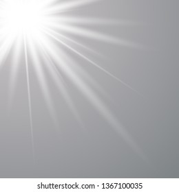 Glowing sunlight isolated on transparent background. Vector eps10