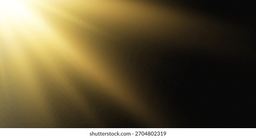 Vector de destello brillante de la lente de la luz del sol en fondo transparente.