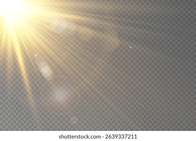Glowing sunlight rays with special light flare