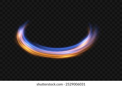 Luz de espiral brilhante. Luz neon linhas efeito mágico.