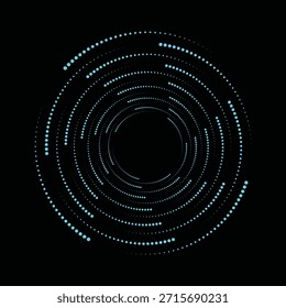 Puntos azules brillantes que forman patrones circulares en un