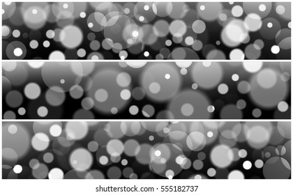 Glowing techno abstract background. Black and white vector Illustration header title website Set wide banner footer site background wallpaper blur image picture backdrop corporate business style