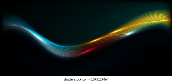 glowing techno lines, hi tech futuristic abstract background template