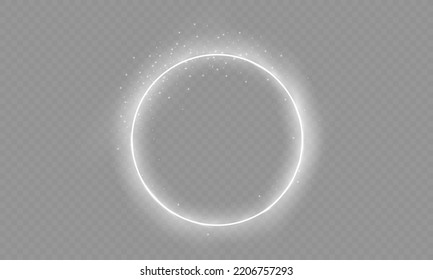 Glowing trail effect on transparent background. Modern magical magic circle with runes.Fire portal.Decor elements for a magic doctor, shaman, medium. svg