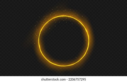 Glowing trail effect on transparent background. Modern magical magic circle with runes.Fire portal.Decor elements for a magic doctor, shaman, medium.
