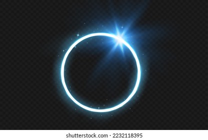 Glowing trail effect on transparent background. Modern magical magic circle with runes.Fire portal.Decor elements for a magic doctor, shaman, medium.