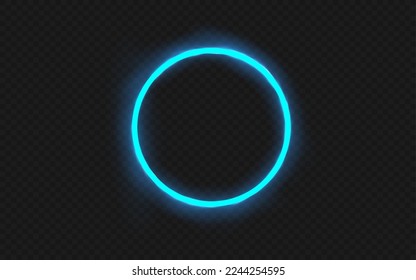 Glowing trail effect on transparent background. Modern magical magic circle with runes.Fire portal.Decor elements for a magic doctor, shaman, medium.