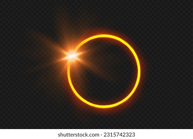 Glowing trail effect on transparent background. Modern magical magic circle with runes.Fire portal.Decor elements for a magic doctor, shaman, medium.