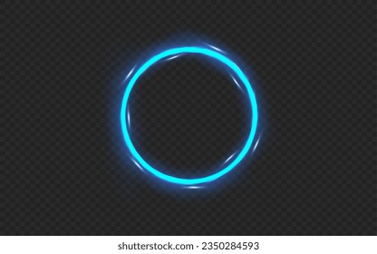 Glowing trail effect on transparent background. Modern magical magic circle with runes.Fire portal.Decor elements for a magic doctor, shaman, medium.