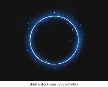 Glowing trail effect on transparent background. Modern magical magic circle with runes.Fire portal.Decor elements for a magic doctor, shaman, medium.