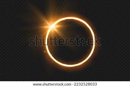 Glowing trail effect on transparent background. Modern magical magic circle with runes.Fire portal.Decor elements for a magic doctor, shaman, medium.