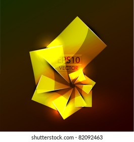 Glowing transparent glass plates. Vector abstract background