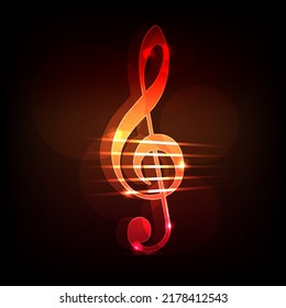 glowing treble clef  vector illustration
