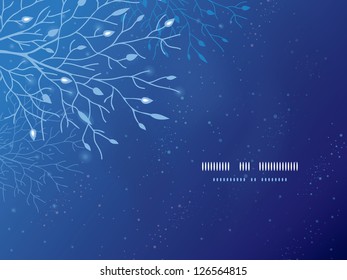 Glowing tree in the night horizontal template background