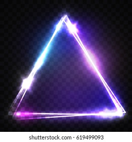 Neon Sign Triangle Background Glowing Electric Stock Vector (Royalty ...