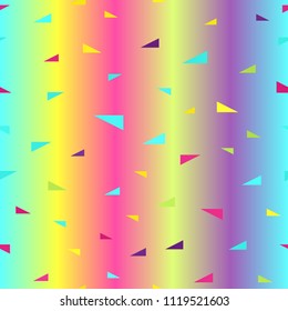 Glowing triangle pattern. Seamless vector