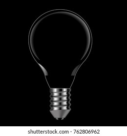 glowing and turned off electric light bulb, vector illustration.
