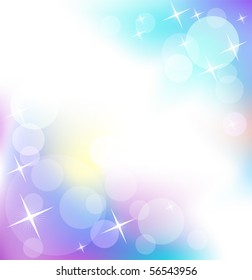 Glowing vector background with stars and round