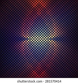 Glowing vector disco background. Mosaic with light reflections