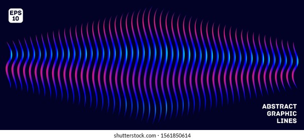 Glowing vector dynamic waves. A wonderful and beautiful background for dark surfaces.