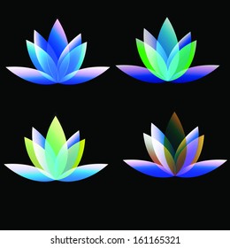 glowing vector Lotus art use for decorative