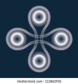 glowing vector object on a dark blue background