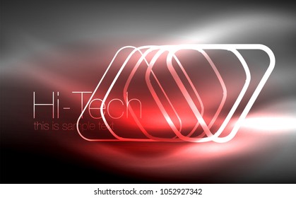 Glowing vector triangle geometric shape in dark spaces. Vector abstract background