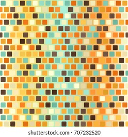 Glowing vintage rounded square background. Seamless vector pattern