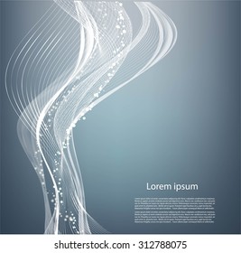 Glowing wait lines with text and flash