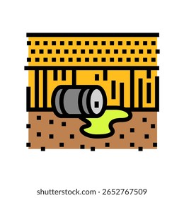 brilho campo de resíduos radioativo poluição cor ícone vetor. brilho campo de resíduos radioativo poluição sinal. símbolo isolado ilustração