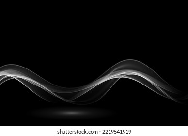 Glowing wave abstract flow of wavy lines on a black background.