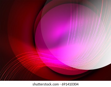 Onda brillante creada con partículas sobre fondo de color oscuro. Ilustración digital de tecnología vectorial