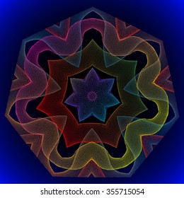 Glowing waved mandala -  vector illustration