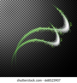 Glowing waves as design element isolated on special translucent background 