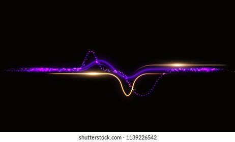 Glowing wavy lines. Abstract neon background