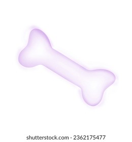 a glowing white bone shape element for halloween