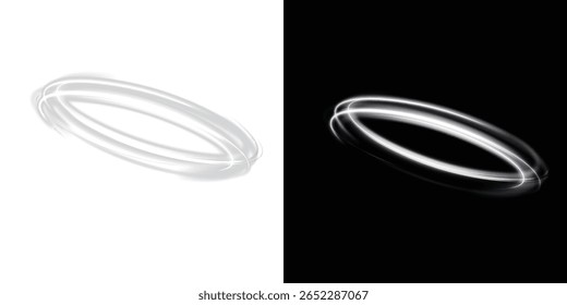 Quadro circular branco brilhante com faíscas, redemoinhos e movimento futurista — perfeito para portais PNG, elementos de design vibrantes ou efeitos mágicos abstratos com brilho dinâmico.