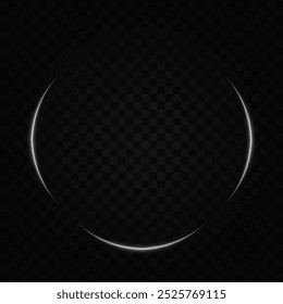 A glowing white circular neon frame with soft light edges on a transparent background. Ideal for technology, futuristic, or digital design elements. - Powered by Shutterstock - Get 15% off with code: PIKWIZARD15