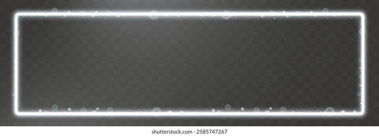 Glowing white futuristic frame.Technological background.Rectangular light.