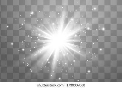 Glowing White Light effect. Vector illustration