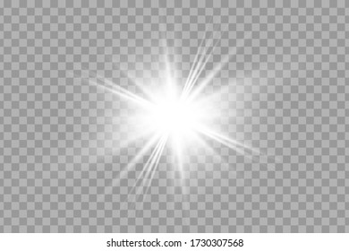 Glowing White Light effect. Vector illustration