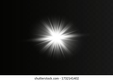 Glowing White Light effect. Vector illustration