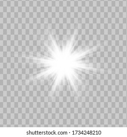 Glowing White Light effect. Vector illustration