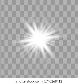 Glowing White Light effect. Vector illustration