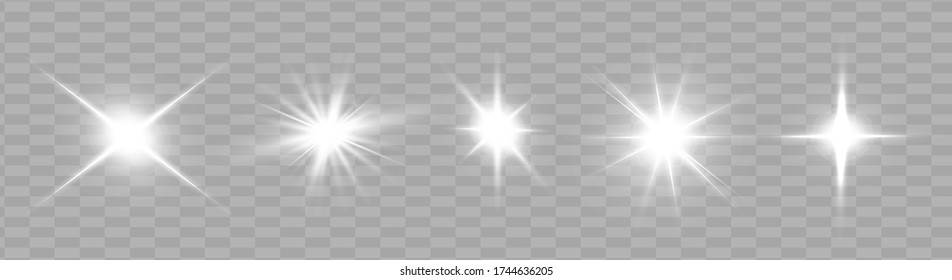 Glowing White Light effect. Vector illustration