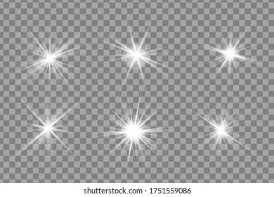 Glowing White Light effect. Vector illustration