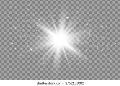 Glowing White Light effect. Vector illustration