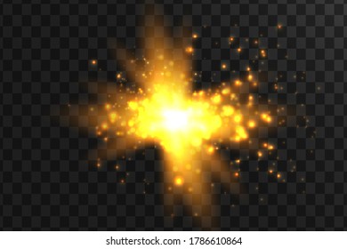 Glowing White Light effect. Vector illustration