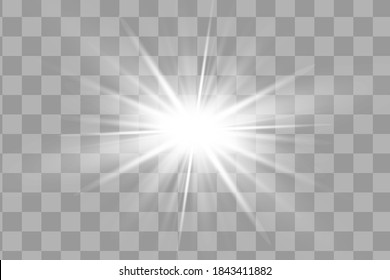 Glowing White Light effect. Vector illustration